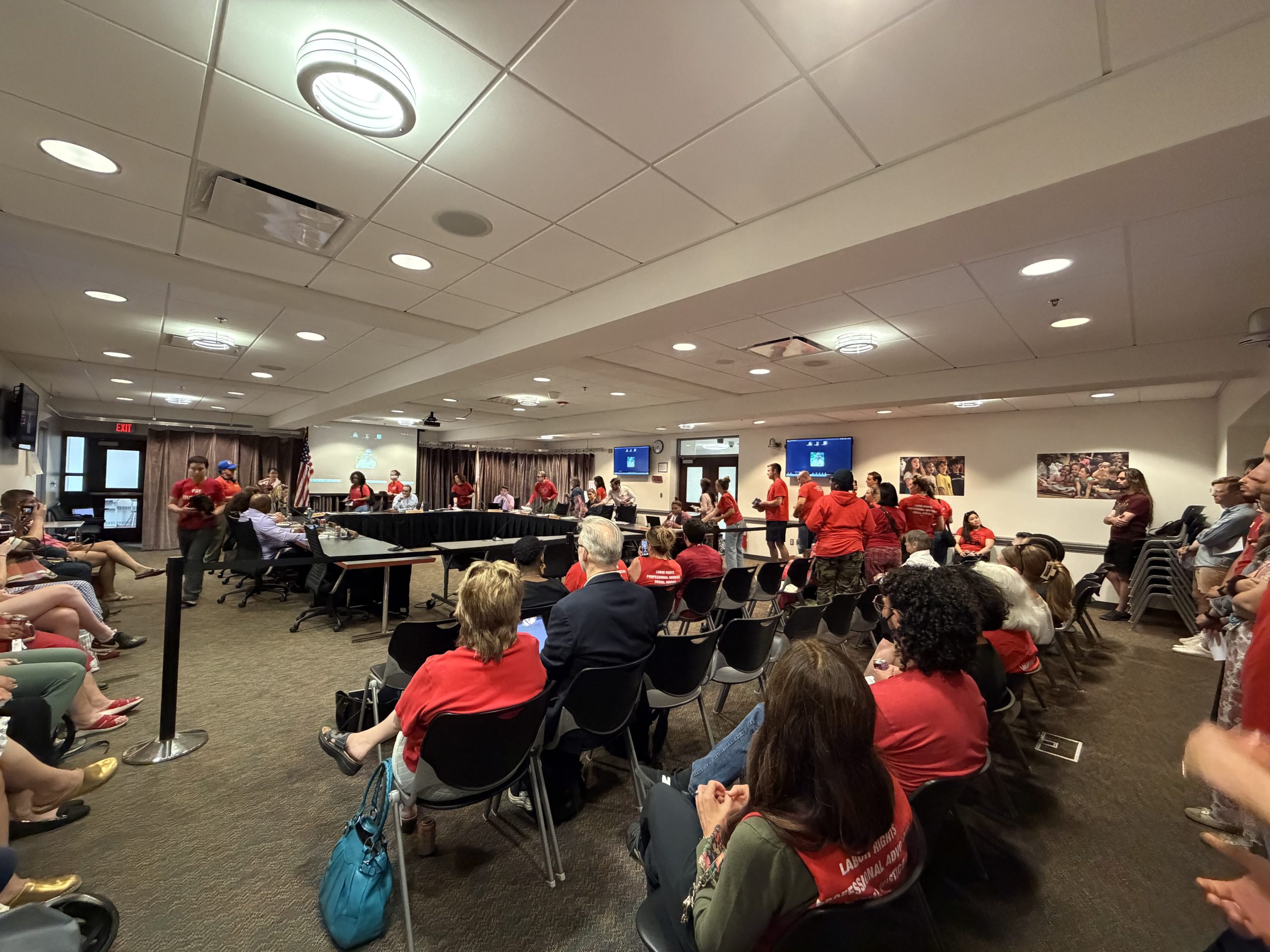 Union rallies for higher wages outside of School Committee